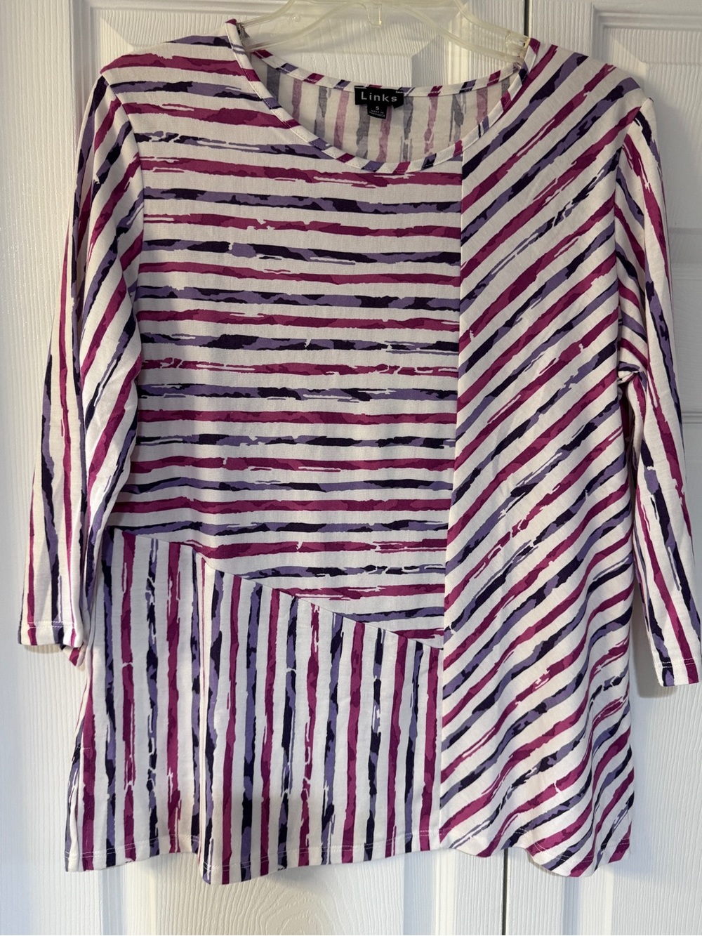 Link Purple & White Striped Women’s Tunic Top